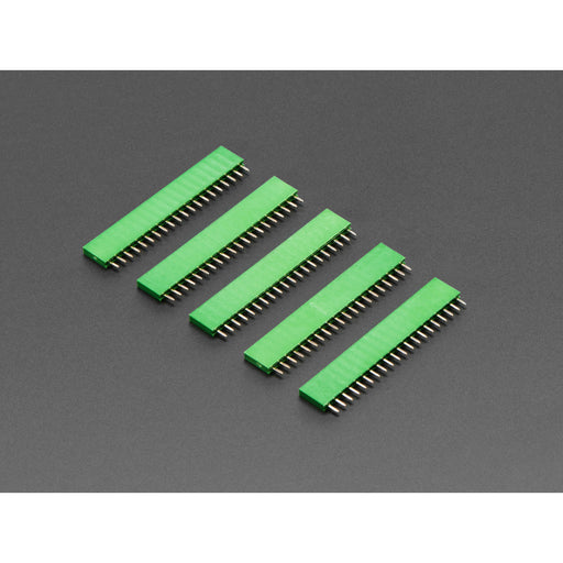 20-pin 0.1" Female Header - Green - 5 pack