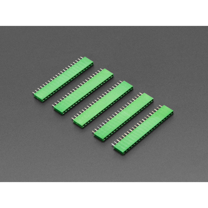 20-pin 0.1" Female Header - Green - 5 pack