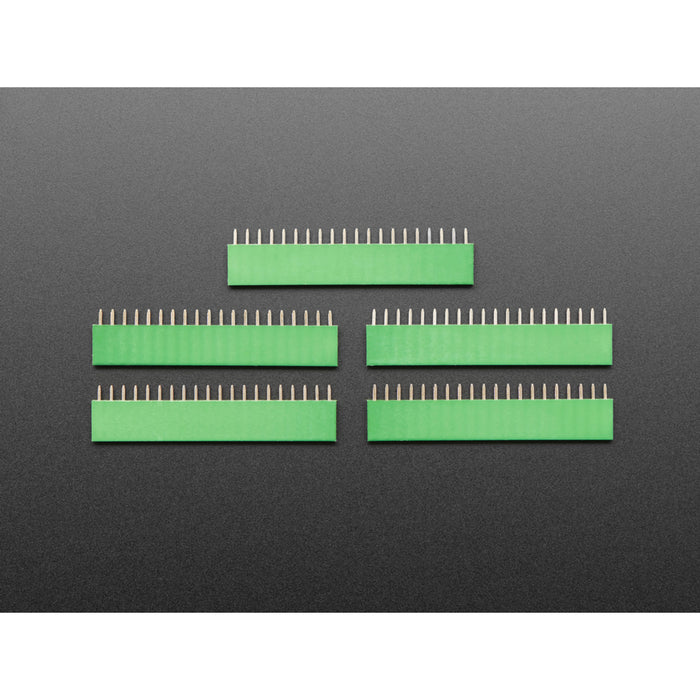 20-pin 0.1" Female Header - Green - 5 pack