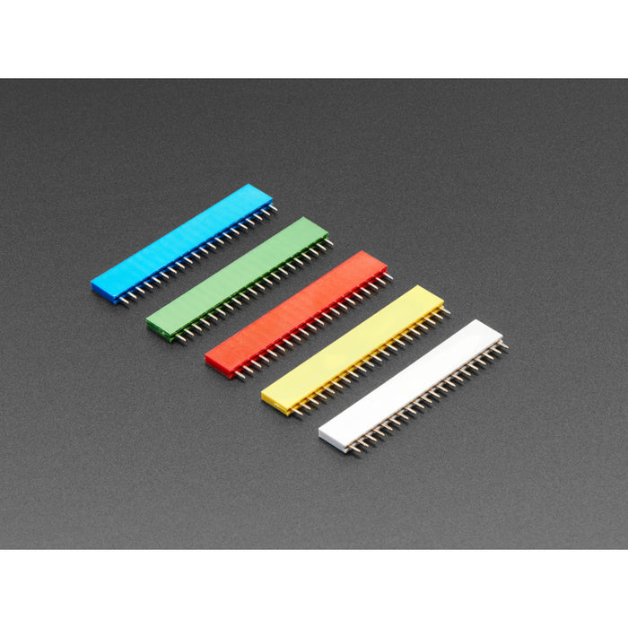 20-pin 0.1" Female Headers - Rainbow Color Mix - 5 pack