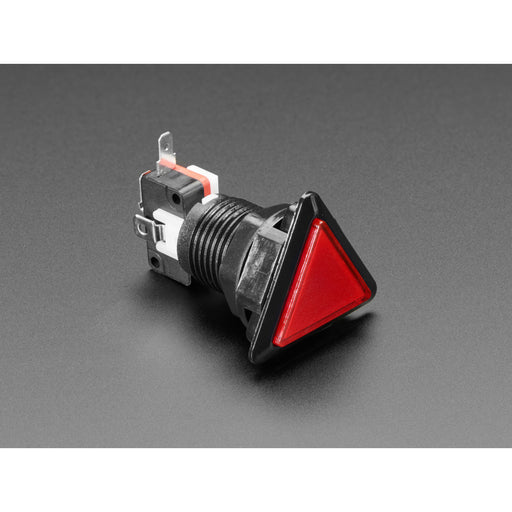 LED Illuminated Triangle Pushbutton A.K.A 1960s Sci-Fi Buttons - Red