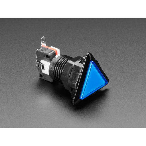 LED Illuminated Triangle Pushbutton A.K.A 1960s Sci-Fi Buttons - Blue