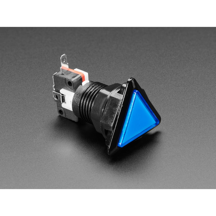 LED Illuminated Triangle Pushbutton A.K.A 1960s Sci-Fi Buttons - Blue