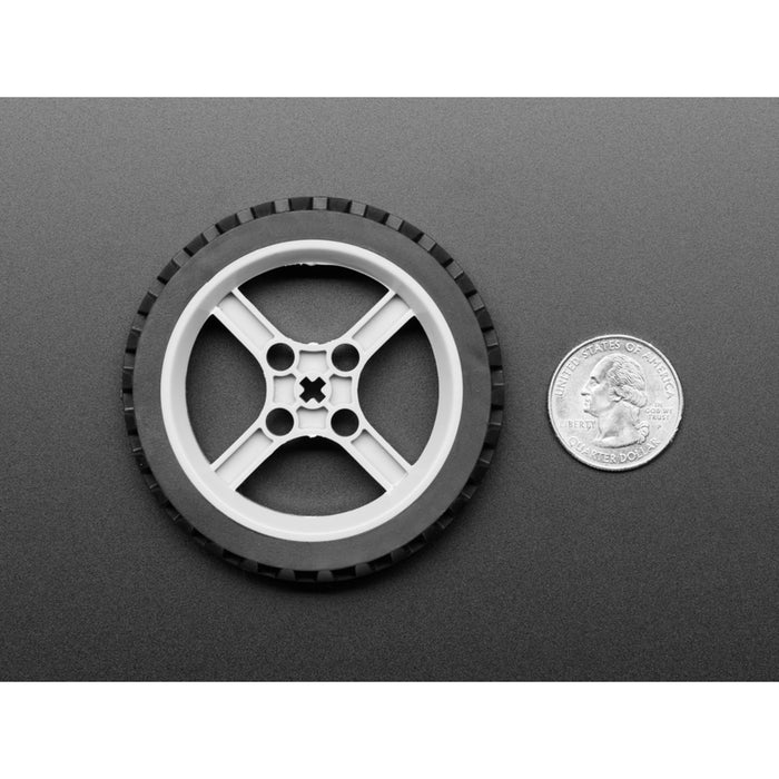 Black Multi-Hub Wheel for TT / Lego or N20 Motor - 65mm Diameter