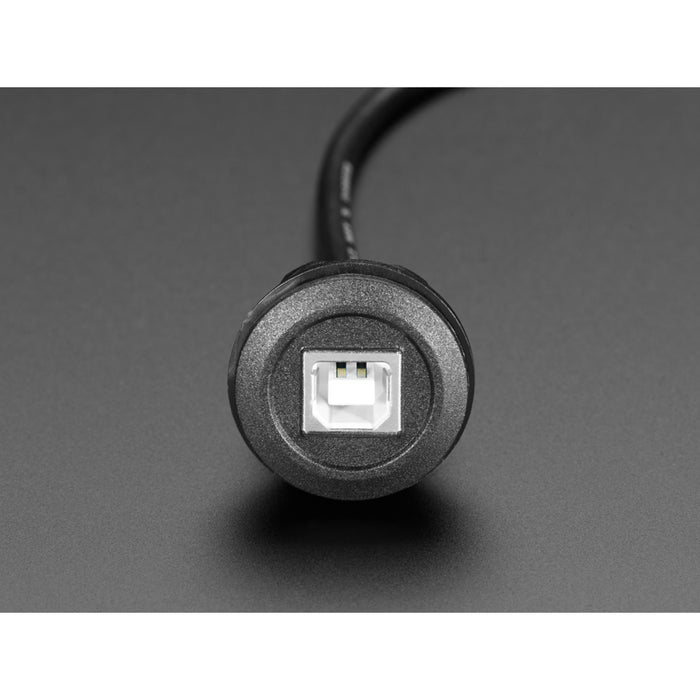 USB B Round Panel Mount Extension Cable - 30cm