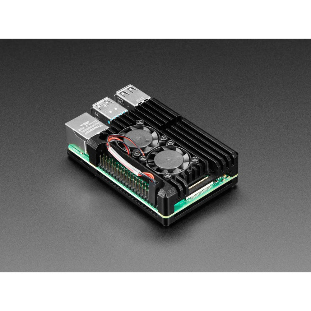 Aluminum Metal Heatsink Raspberry Pi 4 Case with Dual Fans