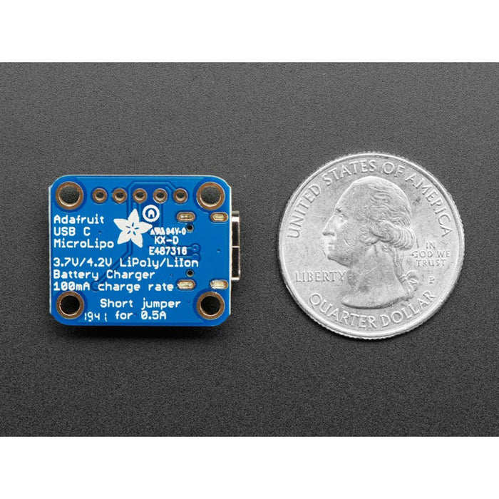 Adafruit Micro-Lipo Charger for LiPoly Batt with USB Type C Jack