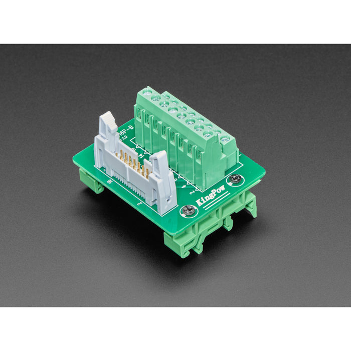 DIN Rail 2x8 IDC to Terminal Block Adapter Breakout