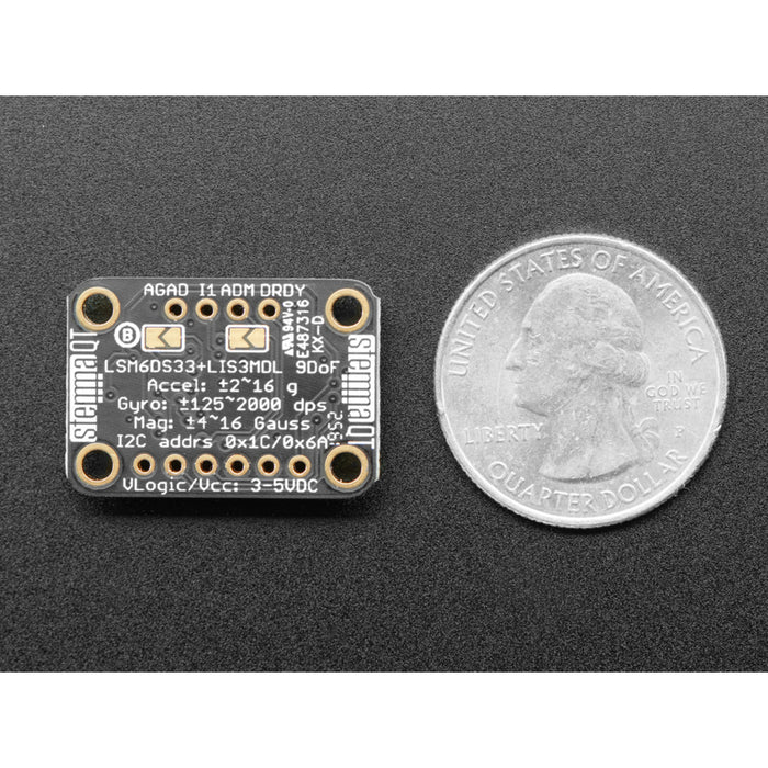 Adafruit LSM6DS33 + LIS3MDL - 9 DoF IMU with Accel / Gyro / Mag - STEMMA QT Qwiic