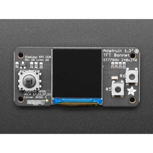 Adafruit 1.3" Color TFT Bonnet for Raspberry Pi - 240x240 TFT + Joystick Add-on