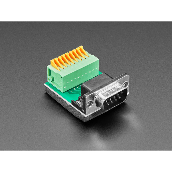 DE-9 (DB-9) Male Plug to Terminal Spring Block Adapter