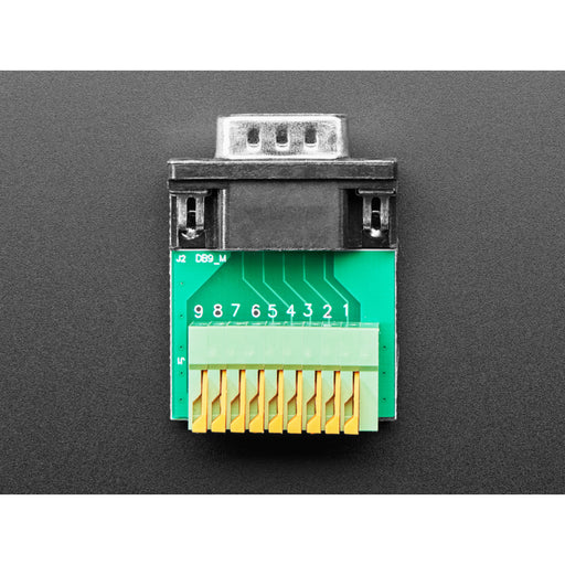 DE-9 (DB-9) Male Plug to Terminal Spring Block Adapter