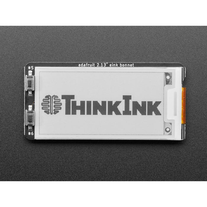 Adafruit 2.13" Monochrome E-Ink Bonnet for Raspberry Pi - THINK INK