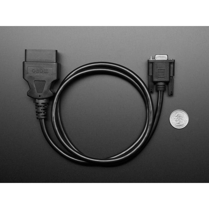 OBD Plug (16-pin) to DE-9 (DB-9) Socket Adapter Cable - 1 meter long