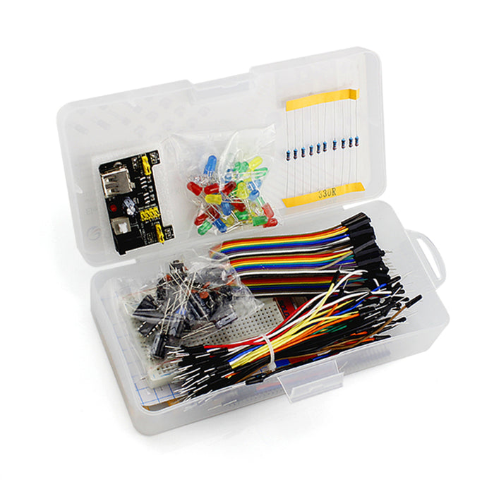 Elecrow Electronic Kit Bundle with Breadboard Cable Resistor, Capacitor, LED, Potentiometer