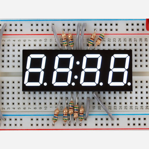 White 7-segment clock display - 0.56 digit height