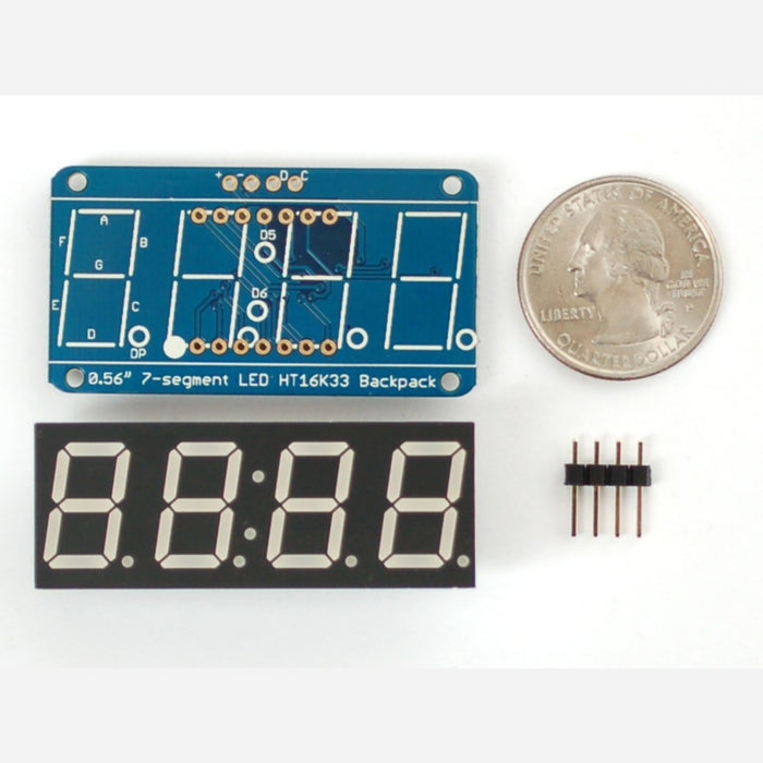 Adafruit 0.56" 4-Digit 7-Segment Display w/I2C Backpack - White