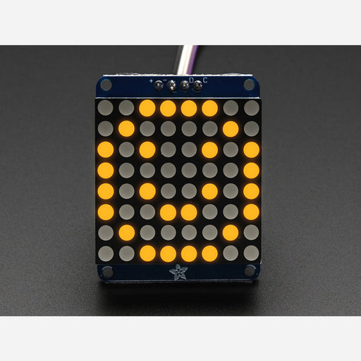 Adafruit Small 1.2" 8x8 LED Matrix w/I2C Backpack - Yellow