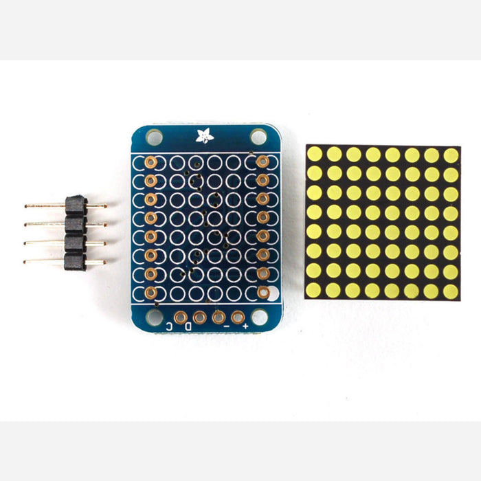 Adafruit Mini 0.7" 8x8 LED Matrix w/I2C Backpack - Ultra Bright White