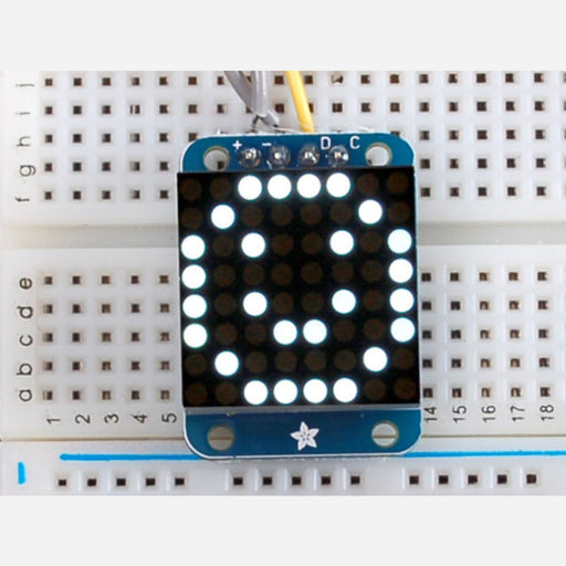 Adafruit Mini 0.7" 8x8 LED Matrix w/I2C Backpack - Ultra Bright White