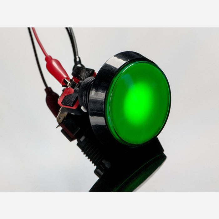 Large Arcade Button with LED - 60mm Green