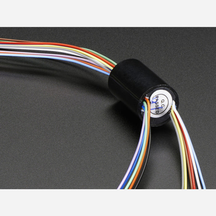 Miniature Slip Ring - 12mm diameter, 12 wires, max 240V @ 2A