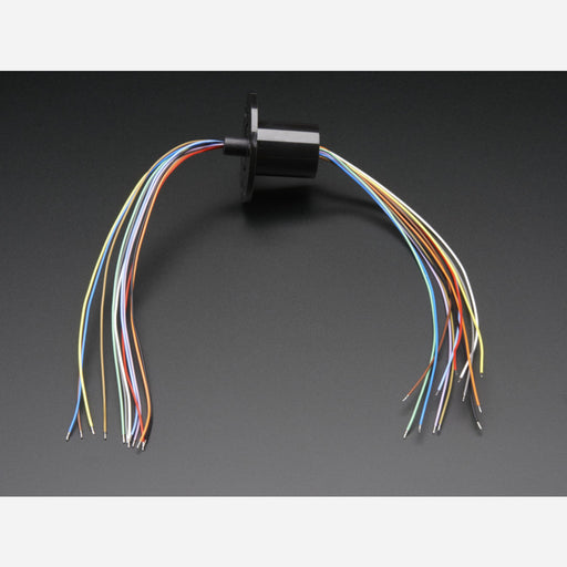 Slip Ring with Flange - 22mm diameter, 12 wires, max 240V @ 2A