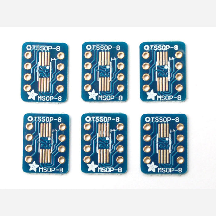 Adafruit SMT breakout PCB for SOIC or TSSOP - various sizes - 8 pin - pack of six