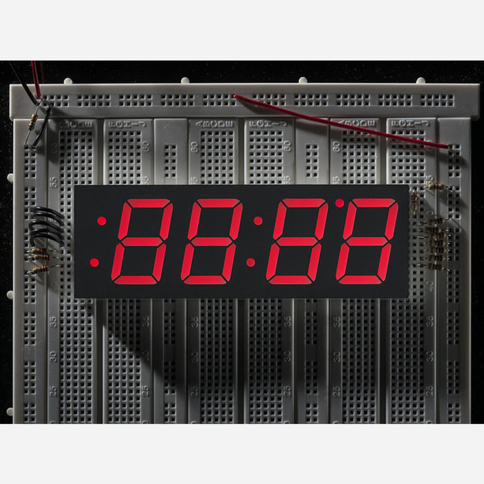 Red 7-segment clock display - 1.2 digit height