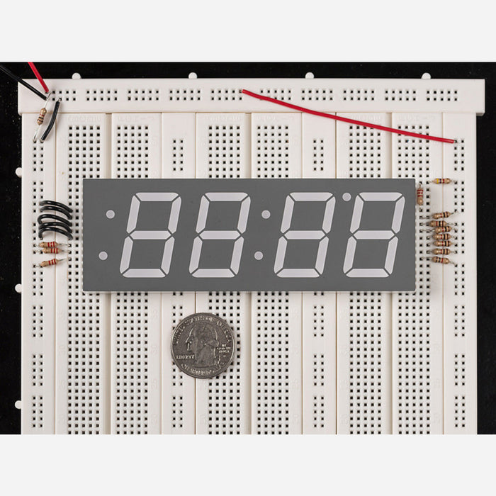 Red 7-segment clock display - 1.2 digit height