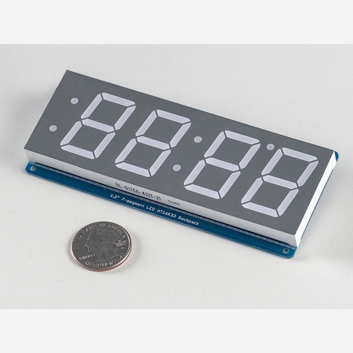 Adafruit 1.2 4-Digit 7-Segment Display w/I2C Backpack - Green