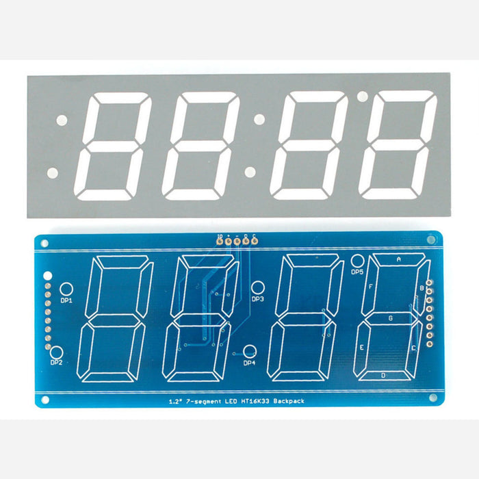 Adafruit 1.2 4-Digit 7-Segment Display w/I2C Backpack - Red