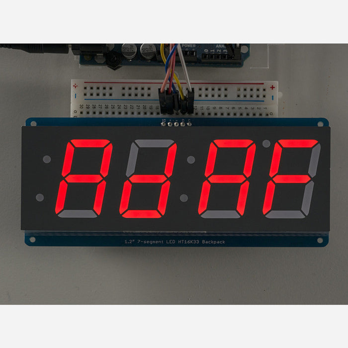 Adafruit 1.2 4-Digit 7-Segment Display w/I2C Backpack - Red