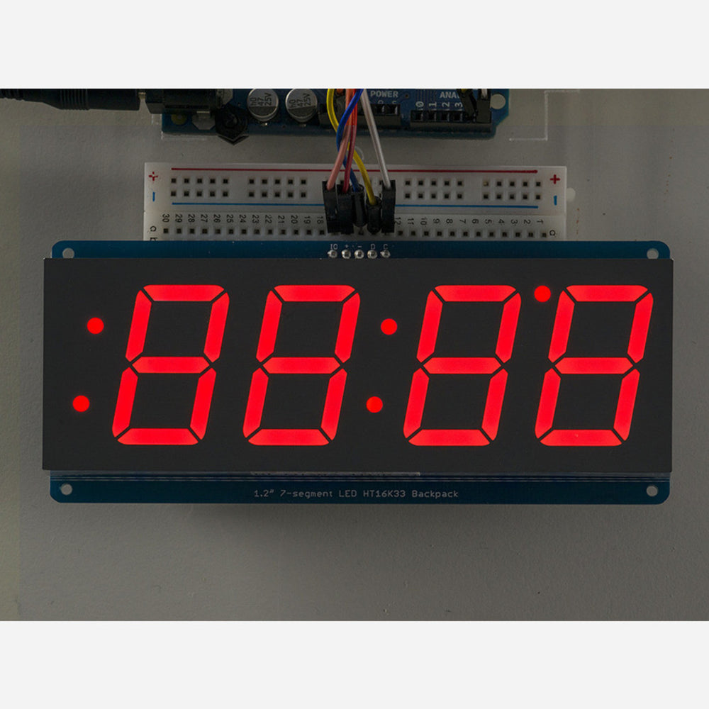 Adafruit 1.2 4-Digit 7-Segment Display w/I2C Backpack - Red