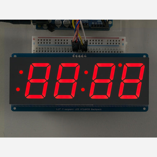 Adafruit 1.2 4-Digit 7-Segment Display w/I2C Backpack - Red