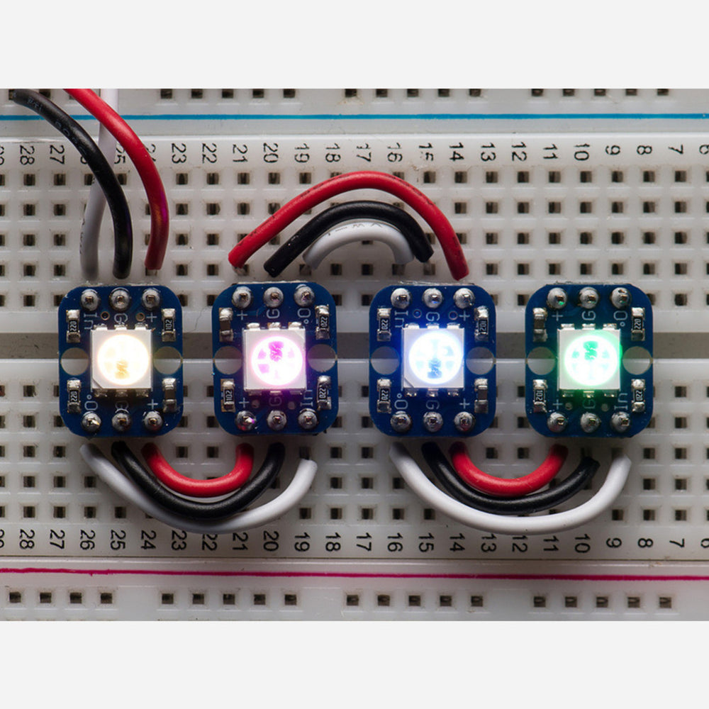 Breadboard-friendly RGB Smart NeoPixel - Pack of 4