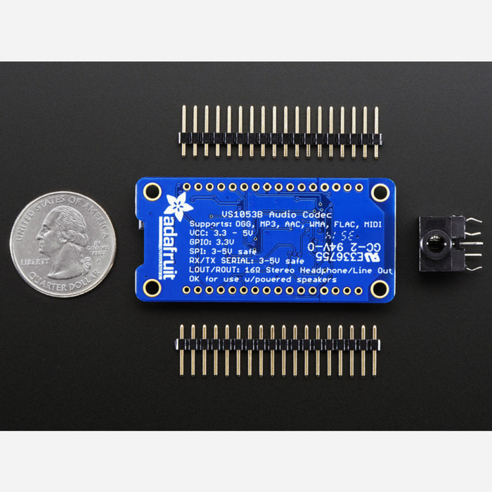 VS1053 Codec + MicroSD Breakout - MP3/WAV/MIDI/OGG Play + Record [v4]