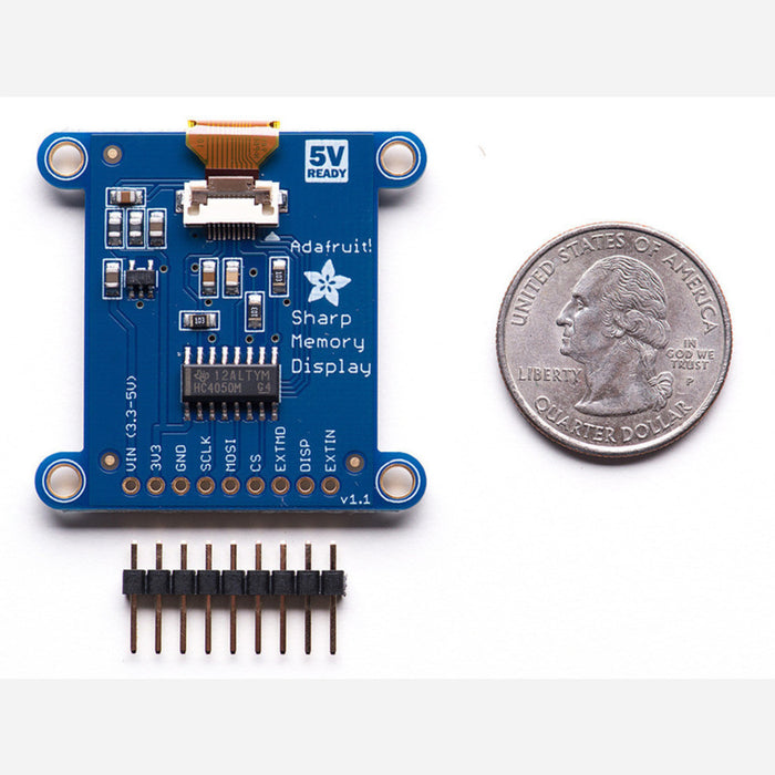 SHARP Memory Display Breakout - 1.3 96x96 Silver Monochrome