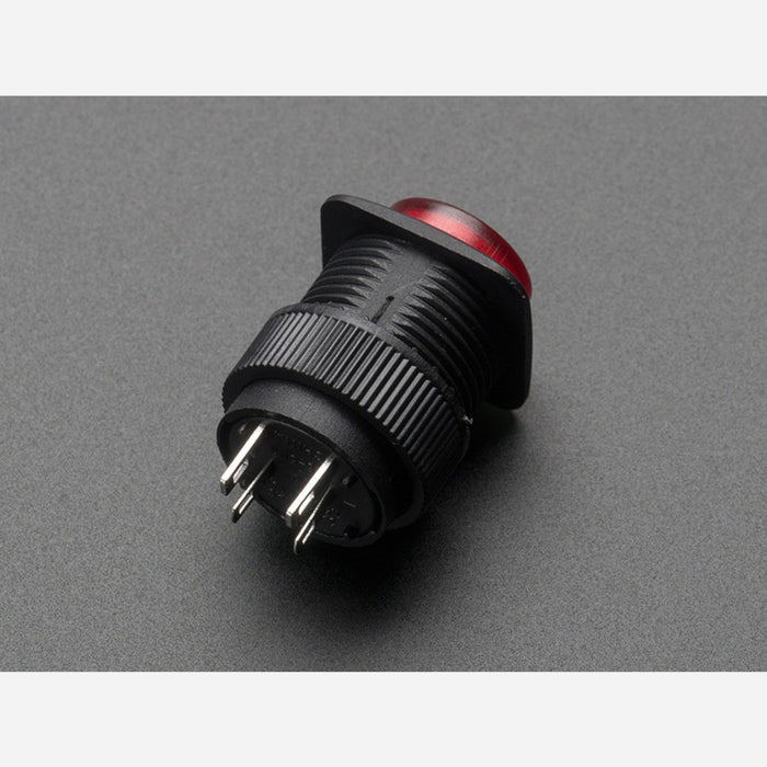 16mm Illuminated Pushbutton - Red Momentary