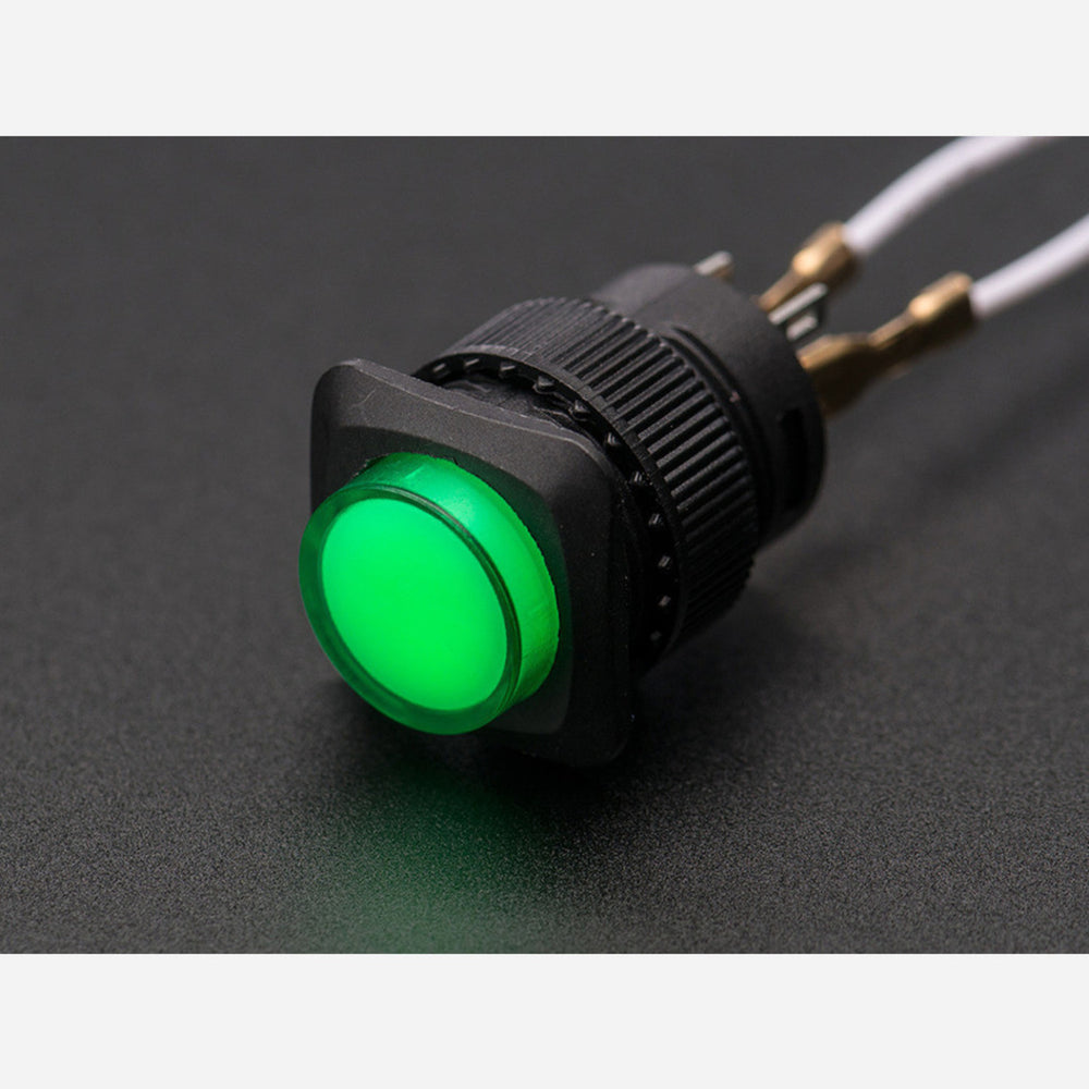 16mm Illuminated Pushbutton - Green Momentary