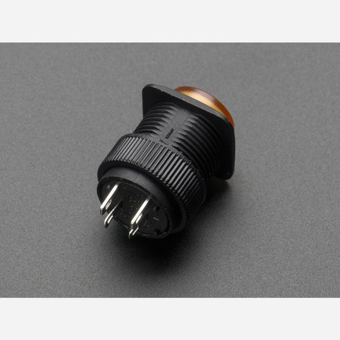 16mm Illuminated Pushbutton - Yellow Momentary