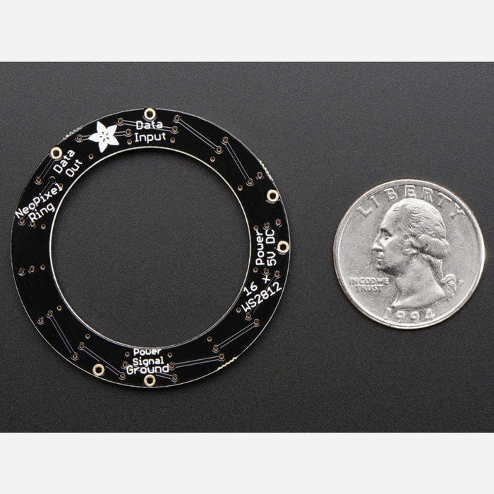 Adafruit NeoPixel Ring - RGB LED w/ Integrated Drivers - 16 pixel