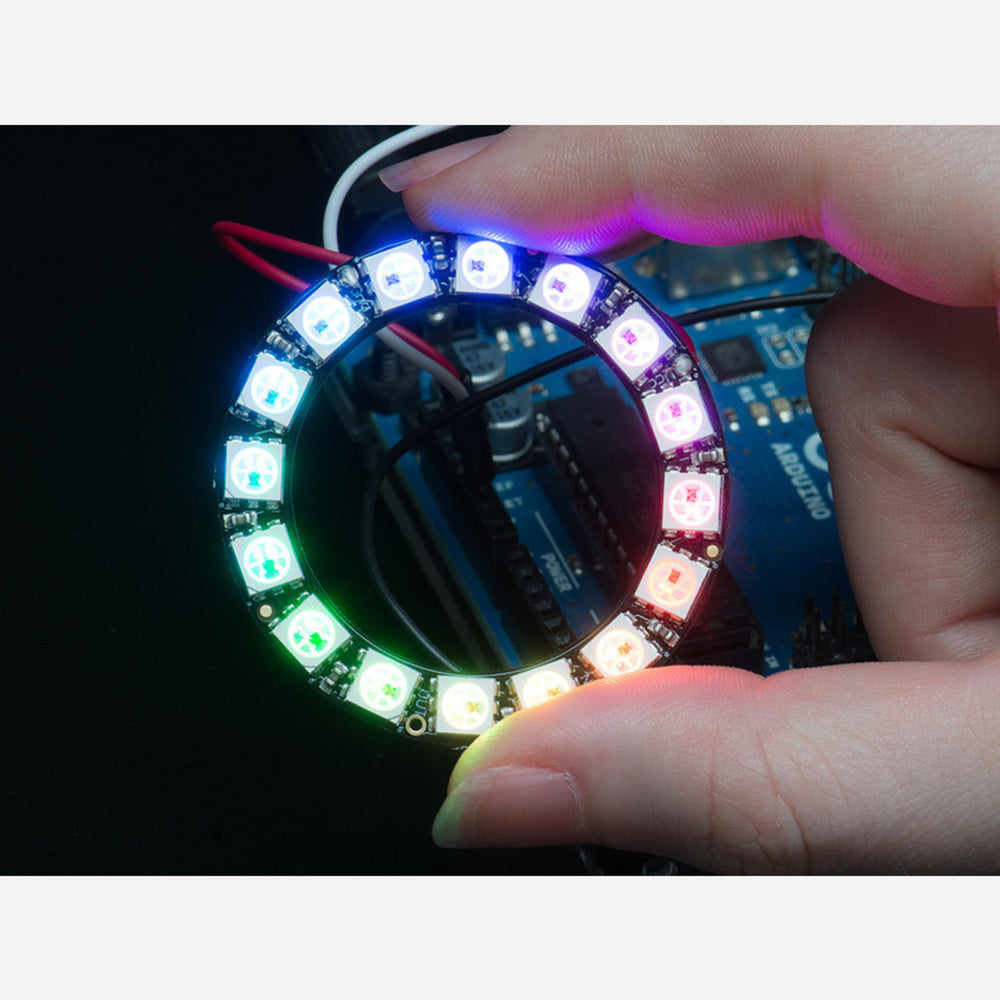 Adafruit NeoPixel Ring - RGB LED w/ Integrated Drivers - 16 pixel