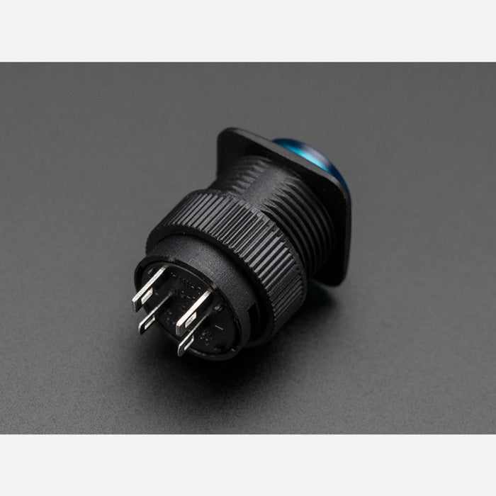 16mm Illuminated Pushbutton - Blue Latching On/Off Switch