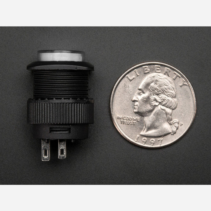 16mm Illuminated Pushbutton - White Momentary