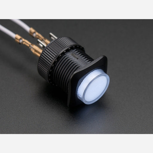 16mm Illuminated Pushbutton - White Momentary