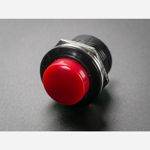 16mm Panel Mount Momentary Pushbutton - Burgundy