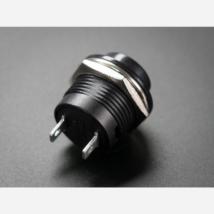 16mm Panel Mount Momentary Pushbutton - Black