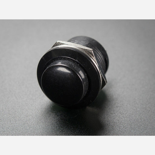 16mm Panel Mount Momentary Pushbutton - Black