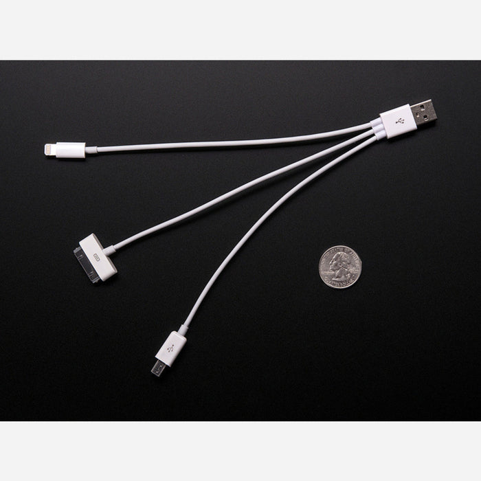 USB 3-Way Charging Cable - iPhone 5/iPhone/iPad and MicroUSB